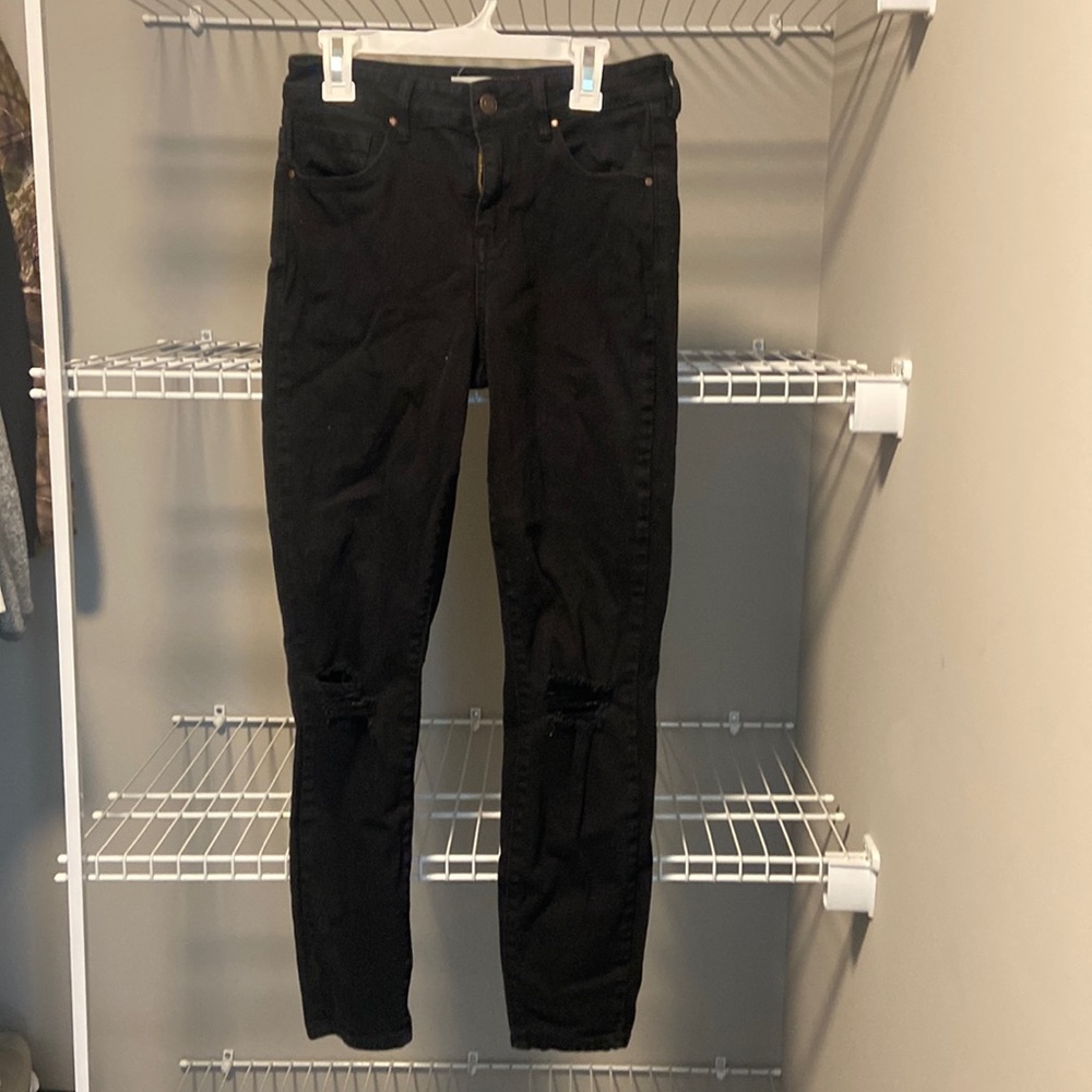 NWOT * PacSun Black Ripped High Rise Skinniest Ankle Jean in Size 25